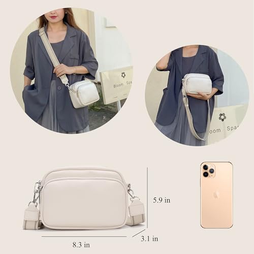Women Shoulder Bag Crossbody Purse Designer Handbag Wallet Trendy Triple Zip Phone Purse 5