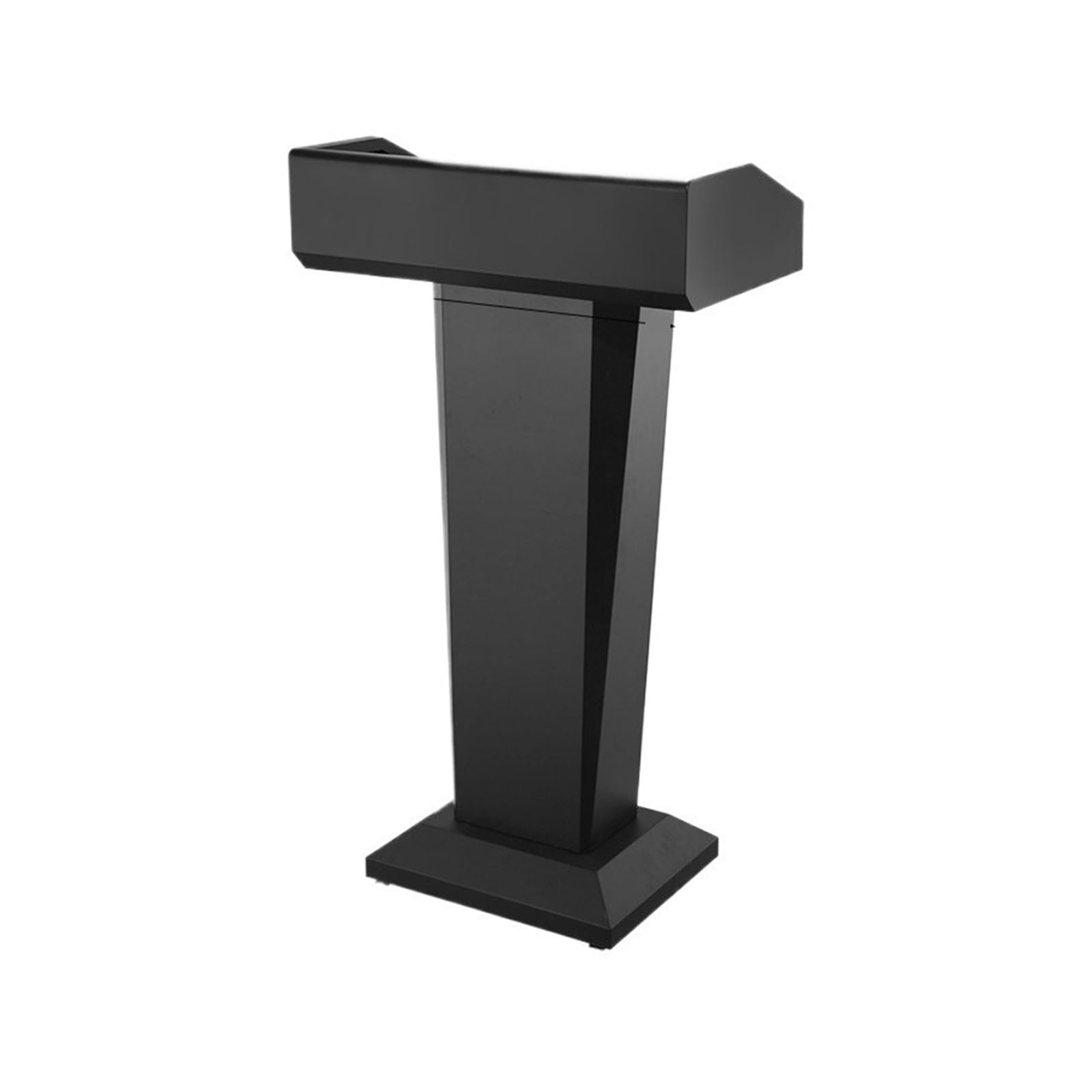 FZL02068LM Speaker Hotel Reception Desk, Welcoming Table Emcee's Podium Stainless Steel Lectern Pulpit(Black)