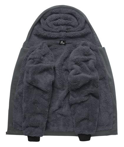 Image of SCODI Hoodies for Men Heavyweight Fleece Sweatshirt Zip Up Thick Jacket