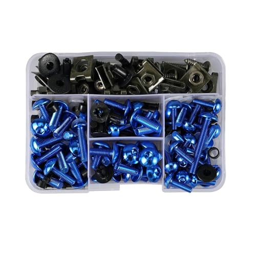 Kit de boulons carénage moto bleu 155pcs pour Suzuki et fixations