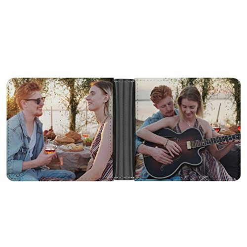 Personalized Leather Photos Wallet Custom Wallets for Men Design Your Own Name Picture Soft High Capacity Wallet for Men Husband Bf Dad Son Uncle Friend (Double-Sided Design)3