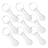 [HIAKDOFT] 9個 ステンレス製ショッピングカートトークンキーリング メンズ女性用ポータブルトロリーコイン 財やバッグに便利買い物整理用紛