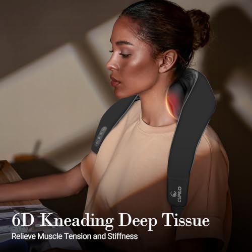 Image of CuPiLo Cordless Neck Massager with Heat & Remote Control, FSA Eligible HSA, 6D Deep Kneading Shiatsu Neck and Shoulder Massager for Pain Relief Deep Tissue, Birthday Gifts for Women Men