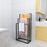 Metal Freestanding Towel Rack 3 Tiers Hand Towel Holder Organizer for Bathroom Accessories, Black