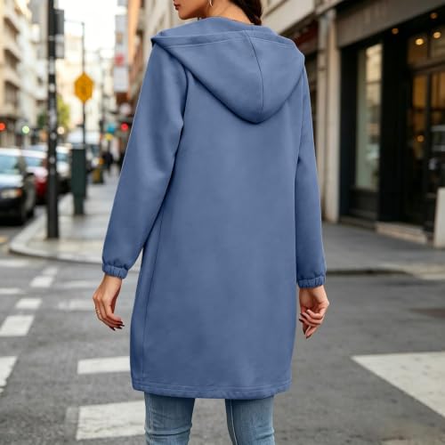 Hooded Long Sweatshirts for Women Longsleeve Oversized Hoodie Sherpa Jacket - image 5