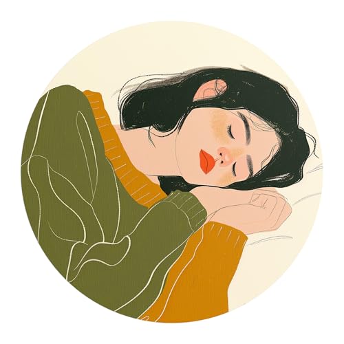 DEQORI Carta da parati rotonda autoadesiva Ø 80 cm | motivo in ora silenziosa | tela tessile – staccabile, decorativa e indeformabile – per soggiorno, ufficio, corridoio o cameretta dei bambini