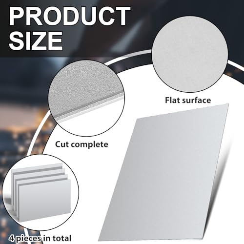 Image of Hicarer 4 Pcs Mild Steel Sheet Cold Rolled 18 Gauge Metal Plate Weldable Metal Sheets for Professional Industrial DIY Use, Clean Surface Easy to Weld (12 inch X 16 inch)
