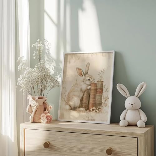 Affiche lapin et fleurs impression sur toile premium art mural bohème 60 x 70 cm - 4