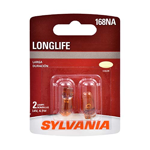 SYLVANIA - 168NA Long Life Miniature - Amber Bulb, Ideal for Parking and Turning Applications (Contains 2 Bulbs)