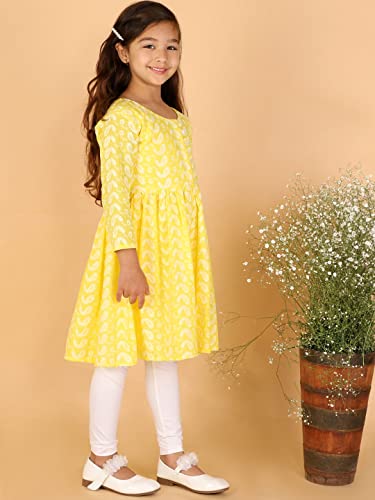 Image of VASTRAMAY Girls Cotton Kurta Set - Chikankari Embroidery EID Festival