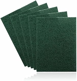 Multipurpose Scouring Pad Washing Up Cleaning Scrubber Sponges Heavy Duty Non-Scratch Abrasive Green Scourer Pads Cleaner Dishes Pots Scrubbing Pan Catering Kitchen Bathroom Household Tools 5 Pcs