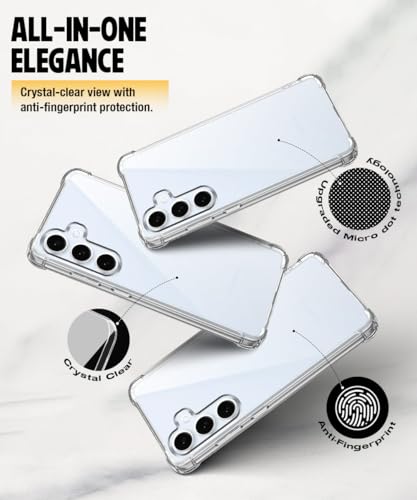 Image of WOW IMAGINE Clear Back Cover Case for Samsung Galaxy S24 FE 5G | Shockproof Soft TPU Case | Cushioned Edges for Ultimate Protection Back Cover Case - Transparent