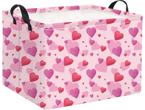 Image of Rectangle Storage Basket,Gift Basket Empty with Handles,Cute Organizer, Room Decor(Dream heart)