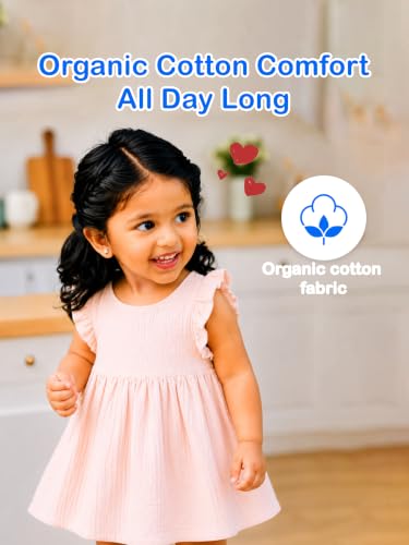 Image of Kidbea Cotton Girls Dress | Ultra-Soft Summer Wear Casual Dress for Kids