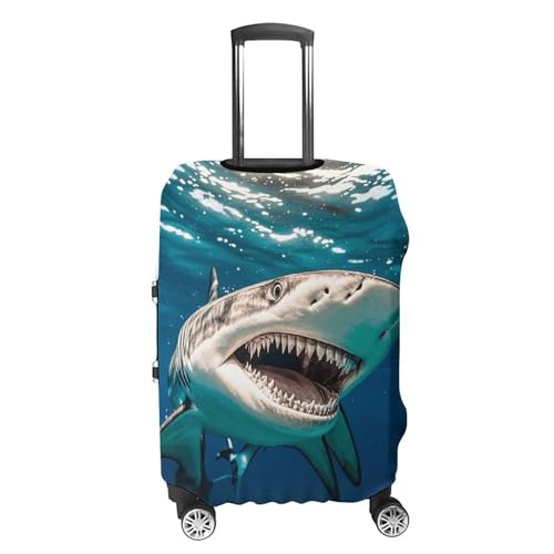 Cool Ocean Fish Luggage Cover Elastic Suitcase Protector Case Anti-Scratch Washable Baggage Covers Protector For Traveling, Aircraft Consignment S4