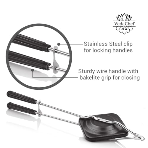Image of Premium Non-Stick Sandwich Toaster Combo with Nylon Brush | Double-Coated & Durable | Easy to Use | Black