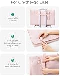 BAGSMART Garment Bags for Travel Foldable Carry on Suit Carrier for Hanging Clothes Stylish Dress Carrier Large Convertible Weekender Garment Bags for Women Men, Sleek Dark Pink