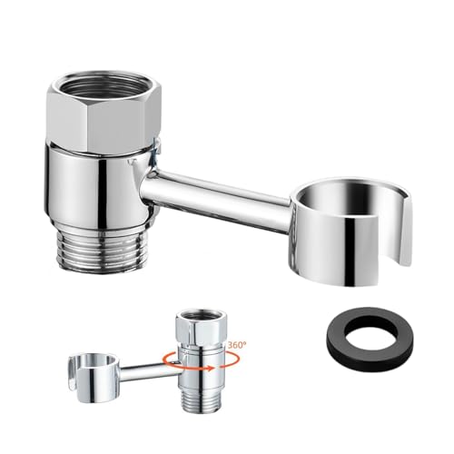 Support De Douche Rotatif à 360°20Mm éCrou Support De Pommeau De Douche Sans PerçAge Universel Support De Douche RéGlable Support Mural Pour Douchette...