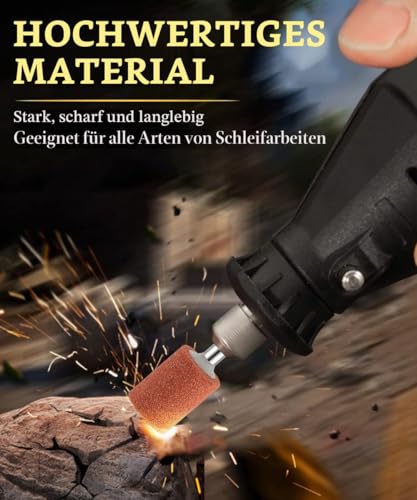 42pcs Korund Schleifspitze Set, Stein Schleifen Polierkopf, Schleifaufsätze für Dremel Rotationswerkzeug Drehwerkzeug Zubehör 1/8\ Schaft für Schleifen, Polieren, Entgraten
