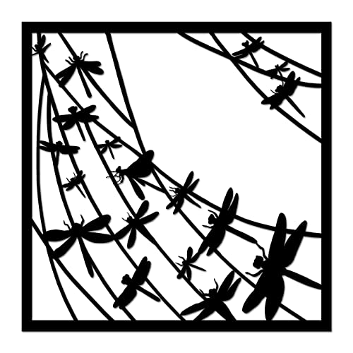 Tiuauit Dragonfly Metal Wall Art Insects Metal Sculptures Modern Home Decoration Included Tools Package Easy To Hang 24"X24" #TOP5