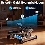 Efitment Mini Stepper Steppers for Exercise at Home Stair Step Cardio Thigh Master Workout Equipment Fitness Pedal Exerciser Non-Slip Pedals with Resistance Bands LCD Digital Monitor Climber - Image 5