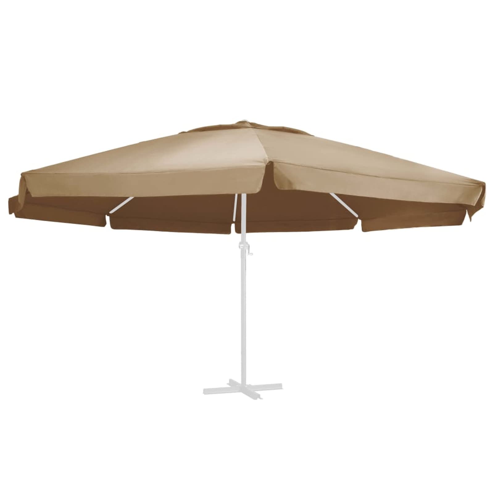 Homgoday Tela de Repuesto para sombrilla taupé 600 cm Sombrilla de Jardín,Protección UV Sombrilla Jardín Grande Orientable Jardín Parasol Balcón