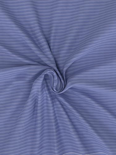 Image of NAUTICA Cotton King Bedsheet with 2 Pillow Covers -3pc Set (noridge) | 160TC | Super Soft Touch Stripe-Blue
