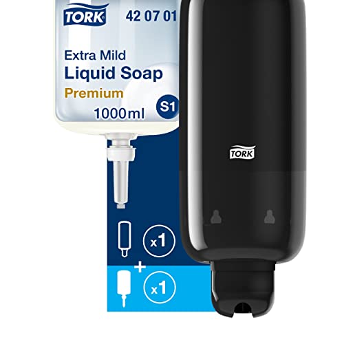 Savon liquide Tork S11 distributeur mural anti gaspillage 1L noir