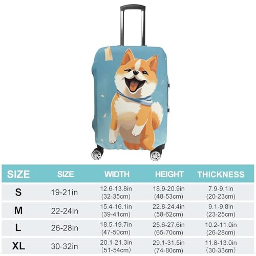 Carry on Luggage Cover Cute Shiba Inu Suitcase Covers for Luggages Tsa Approved Travel Luggage Sleeve Protector Elastic Suitcase Protector Anti-Scratch Washable Fits 19-30 Inch Case -XL2
