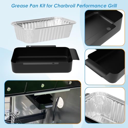 Image of Grease Pan for Charbroil 9328812P06 G416-0015-W1 G325-5703-W1 Grease Catcher with 15-Pack Aluminum Disposable Drip Pan for Charbroil Performance 463331221 463365021 and More