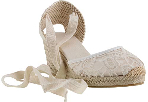 Image of Womens Espadrille Wedge Sandals Closed Toe Platform Lace Up Ankle Strap Slingback Summer Dress Shoes