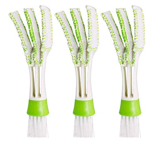 Jareally Mini Duster for Car Air Vent, 3pcs Window Blind Brush Dust Cleaner Keyboard Dust Collector Window Shades Blinds Jalousie Shutter Cleaners (White) (3pcs)