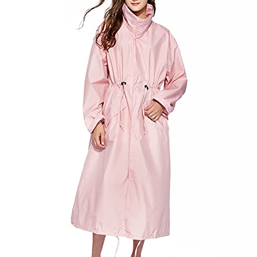 Ynport Crefreak Damen Regenmantel Wasserdichte Jacke Lange Leichte Regenjacke Atmungsaktive Outdoorjacke Windjacke Mit Kapuze Outdoor Poncho (Rosa, XL) Cover