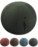 バランスボール シーティングボール カバー付き ボールチェア ポンプ ハンドル付き 【aereo di carta】 (フォレストグリーン 65cm)