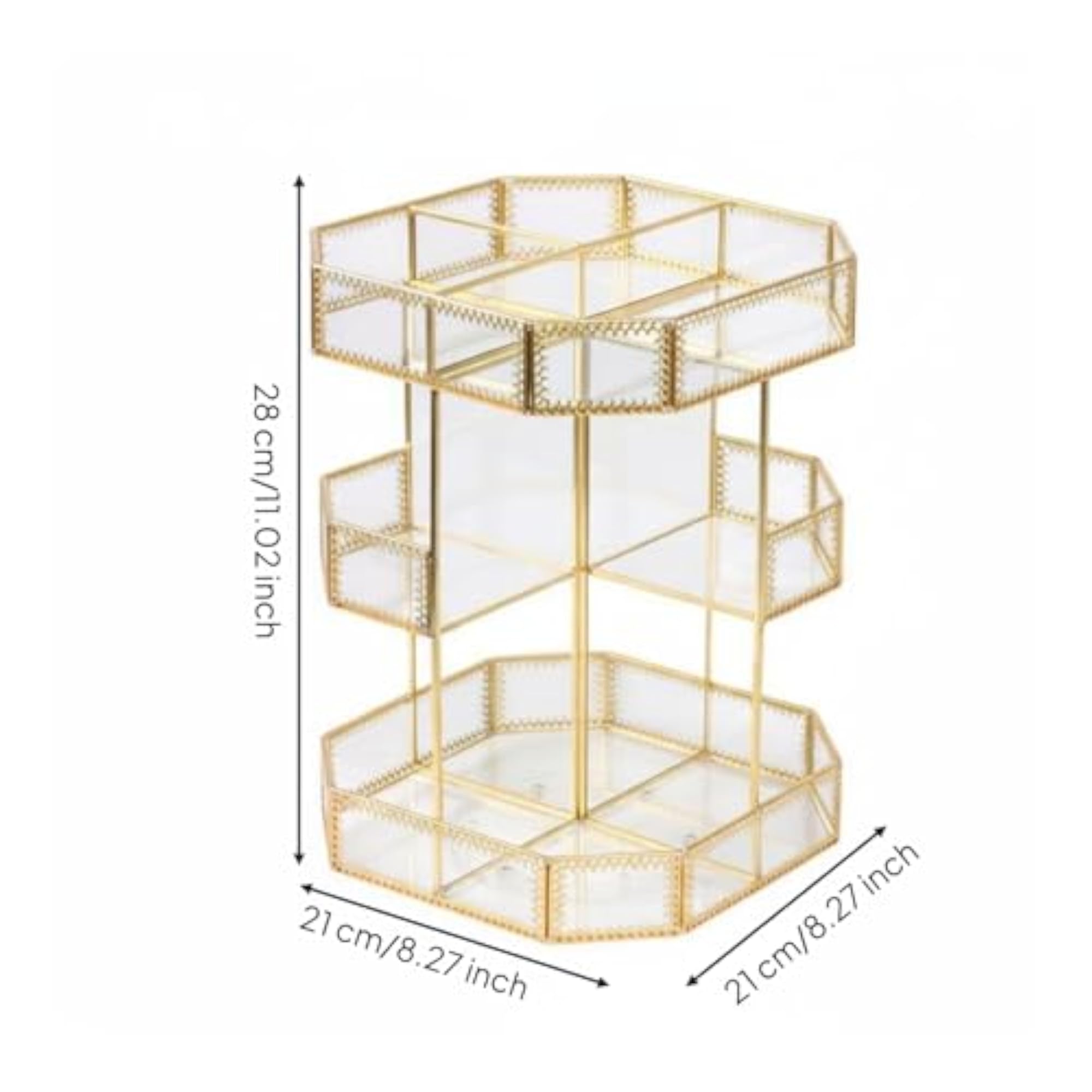 Gold-Toned Vintage-Design Cosmetic Storage Organizer