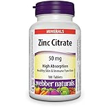 Webber Naturals Zinc Citrate 50 mg, 180 Tablets