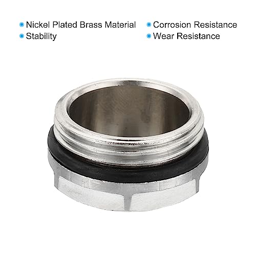 PATIKIL 3/4 Inch BSP Male Thread Blank Cap Manual Radiator Air Vent Plug, 2 Pack Nickel Plated Brass Plugs for Radiator Heater Silver - Image 4