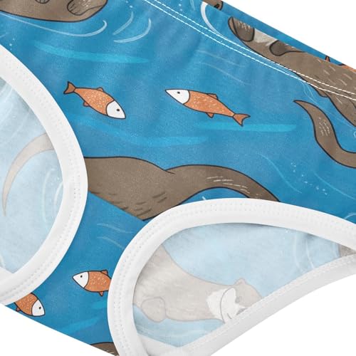Cotton Toddler Underwear Custom Cute Otters Fish Blue Cute Panties Girl Colorful Underpants Briefs 2t4
