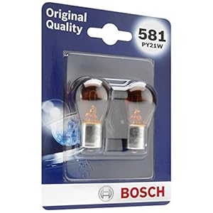 Bosch 581 (PY21W) Original equipment car light bulbs – 12 V 21 W BAU15s – 2 bulbs