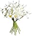 Roqueen 20 Piezas Artificiales Cala Lirios Flores Artificiales Nupcial Boda Ramo para Casa Cocina Boda Fiesta Decoraciones (Blanco)