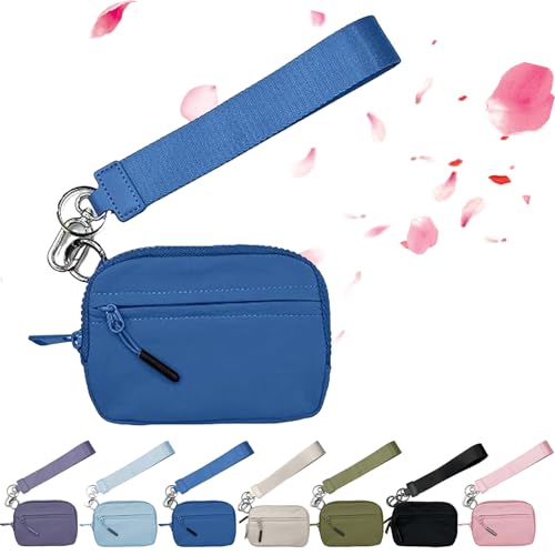 Corelation the Wallet 2nd Gen, Corelation Wallet, Waterproof Wristlet Nylon Wallets for Women, Zippered Card Case with Id Window/Hand Strap, With Hand Strap (Dark Blue)