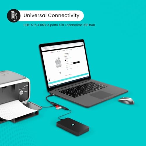 Image of NISHTECH USB Hub (4-in-1), Multiport Adapter with 1 x USB 3.0 & 3 x USB 2.0 ports, up to 5 Gbps High Speed Data Transfer for Laptop /PC (Multicolor)