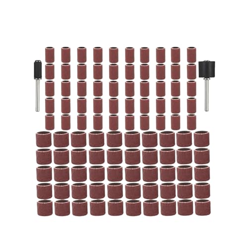 GYQAZSS Sanding Drums Kit Sanding Band 1/2 1/4 Inch Sand Mandrels 80grit Fit for Nail Drill Rotary Abrasive Tools 102pcs