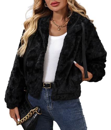Vipwest Women's Plus Size Faux Fur Short Coat...