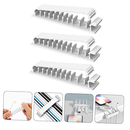 Gadpiparty 9pcs Cord Organizer Clips under Desk Cable Management Adhesive Cord Clamps Desk Cable Wire Clips miniatura 6
