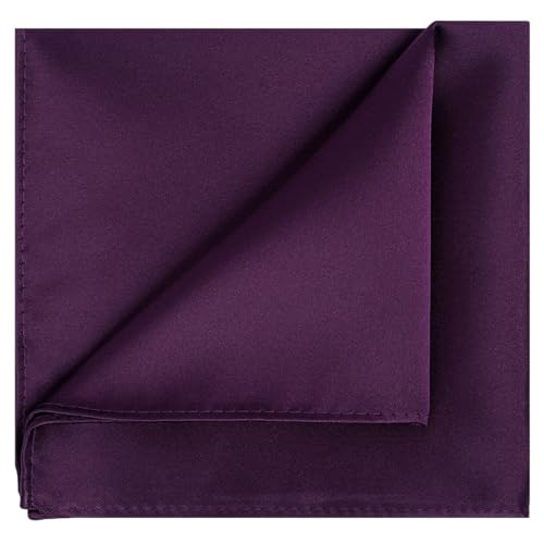 Image of KissTies 6PCS Satin Pocket Square Plain Color Handkerchief Gift Set