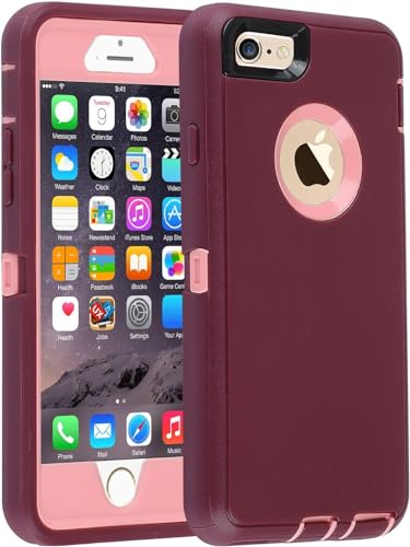 Co-Goldguard Case for iPhone 6 Plus/6S Plus Case Built in Screen Protector Heavy Duty 3 Layer Full Body Shockproof Dust-Proof Drop-Proof Phone Cover for iPhone 6 Plus/6S Plus 5.5inch, PurplePink