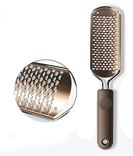 Lima para pies Healifty - Raspador de pies de acero inoxidable Pedicura colosal Escofina para talones Removedor de piel dura Rallador de pies Pedicare Ducha Herramienta de gran superficie de metal Cover