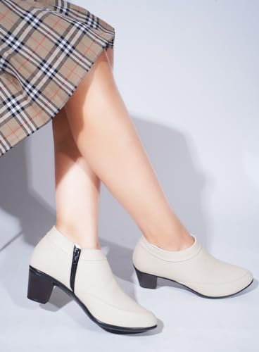 Image of TRYME and Stylish Stunning Block Heel Extra Cushion Inner Sole Boots with Zip Look for Womens and Girls