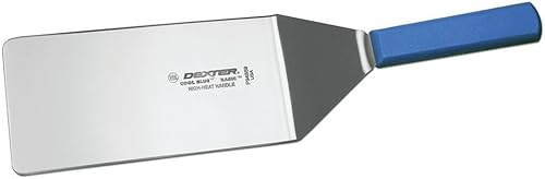 Dexter Cool Blue Basics Hamburguesa espátula de acero inoxidable con mango de polipropileno azul8" L x 4" W Blade